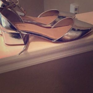 ALDO Silver low chunky heel shoes